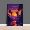 Los Angeles Travel Poster, Travel Print of Los Angeles, California, Los Angeles Art Lovers Gift, USA Gift, Wall Art Print NQ Media Designs