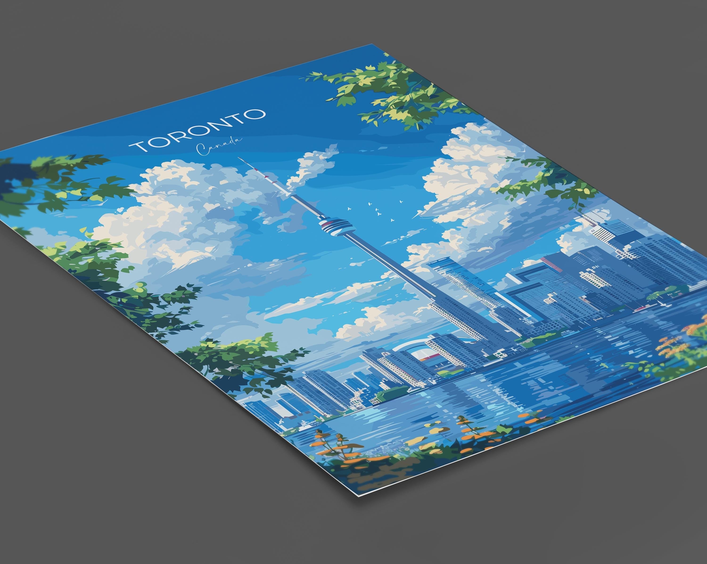 Toronto Travel Poster, Travel Print of Toronto, Canada Ontario Gift, Toronto Art Lovers Gift, Canada Gift Art, Wall Art Print NQ Media Designs