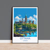 Ottawa Travel Print, Travel Poster of Ottawa , Canada Ontario Gift, Ottawa Art Lovers Gift, Canada Gift Art, Wall Art Print NQ Media Designs