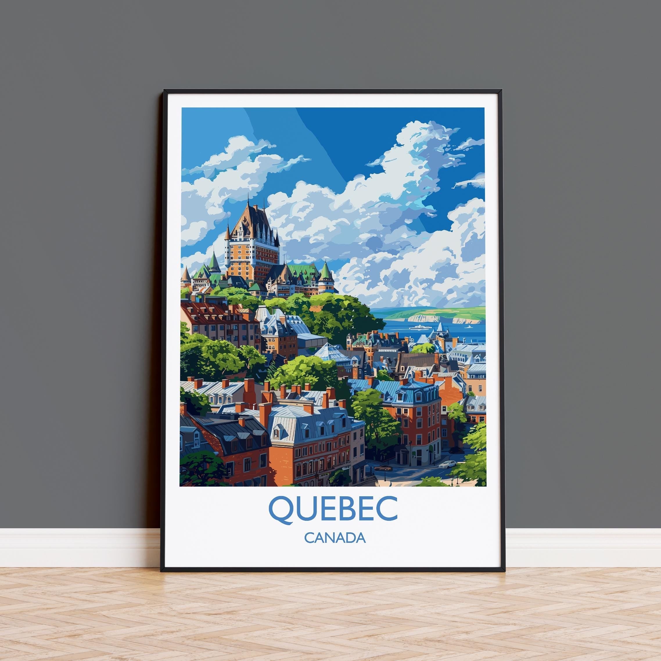 Quebec Travel Print, Travel Poster of Quebec , Canada Quebec City Gift, Quebec Art Lovers Gift, Canada Gift Art, Wall Art Print NQ Media Designs