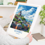 Quebec Travel Print, Travel Poster of Quebec , Canada Quebec City Gift, Quebec Art Lovers Gift, Canada Gift Art, Wall Art Print NQ Media Designs