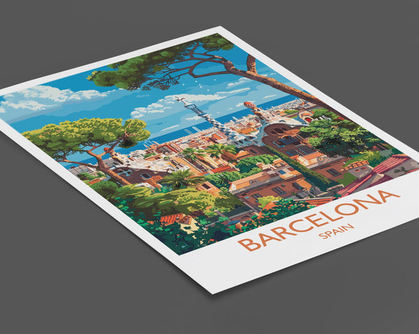Barcelona Travel Print, Travel Poster of Barcelona, Spain Poster, Barcelona Wall Art Lovers Gift, Spain Art