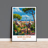 Barcelona Travel Print, Travel Poster of Barcelona, Spain Poster, Barcelona Wall Art Lovers Gift, Spain Art