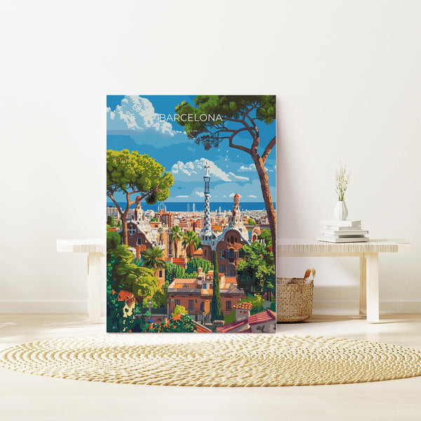 Barcelona Travel Poster, Travel Print of Barcelona, Spain Poster, Barcelona Wall Art Lovers Gift, Spain Art