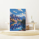 Moraine Lake Travel Poster, Travel Print of Lake Moraine, Canada Alberta Gift, Vancouver Art Lovers Gift, Canada Gift Art, Wall Art Print NQ Media Designs
