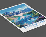 Moraine Lake Travel Print, Travel Poster of Lake Moraine, Canada Alberta Gift, Vancouver Art Lovers Gift, Canada Gift Art, Wall Art Print NQ Media Designs