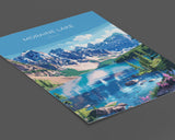 Moraine Lake Travel Poster, Travel Print of Lake Moraine, Canada Alberta Gift, Vancouver Art Lovers Gift, Canada Gift Art, Wall Art Print NQ Media Designs