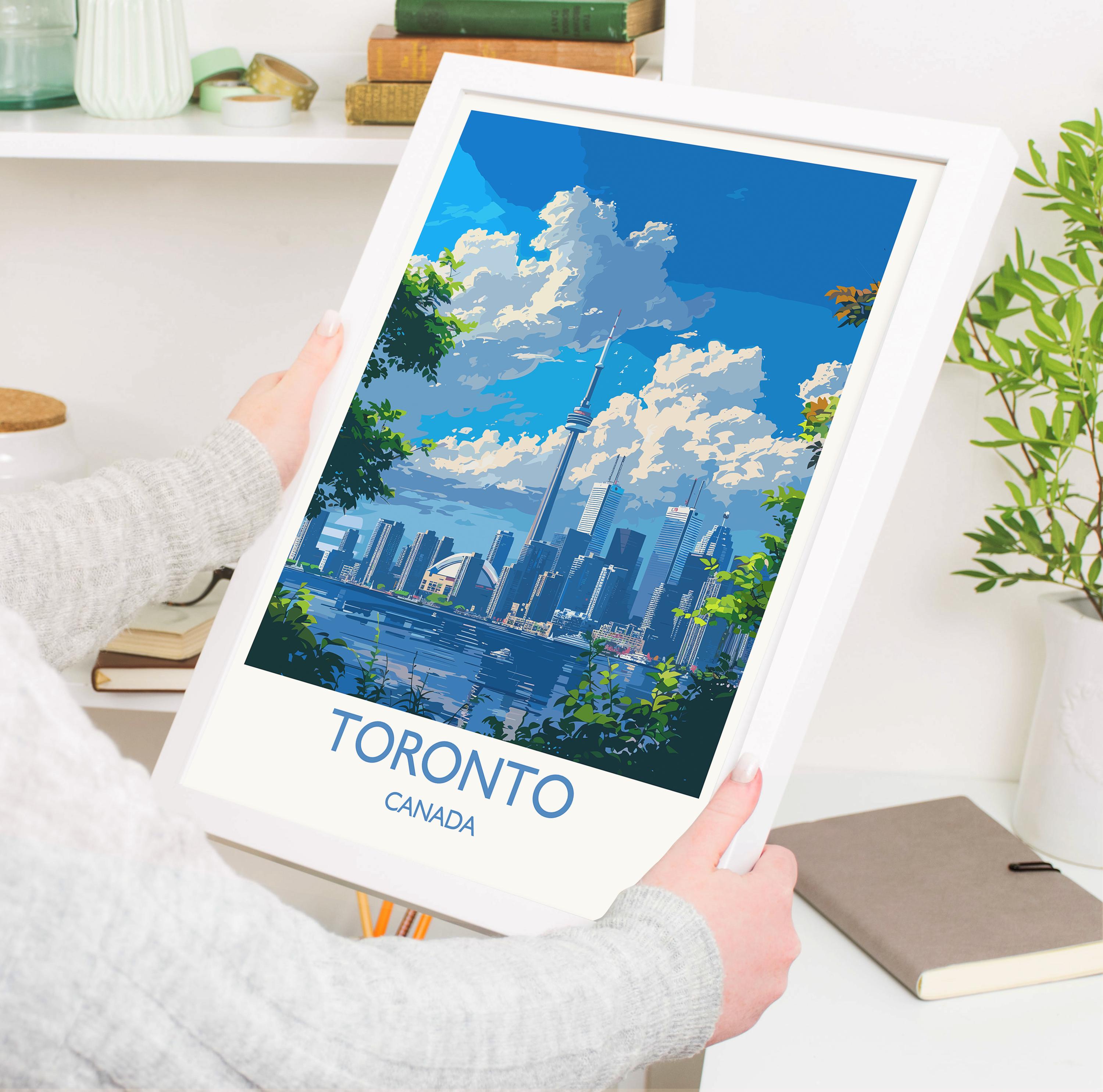 Toronto Travel Print, Travel Poster of Toronto, Canada Ontario Gift, Toronto Art Lovers Gift, Canada Gift Art, Wall Art Print NQ Media Designs