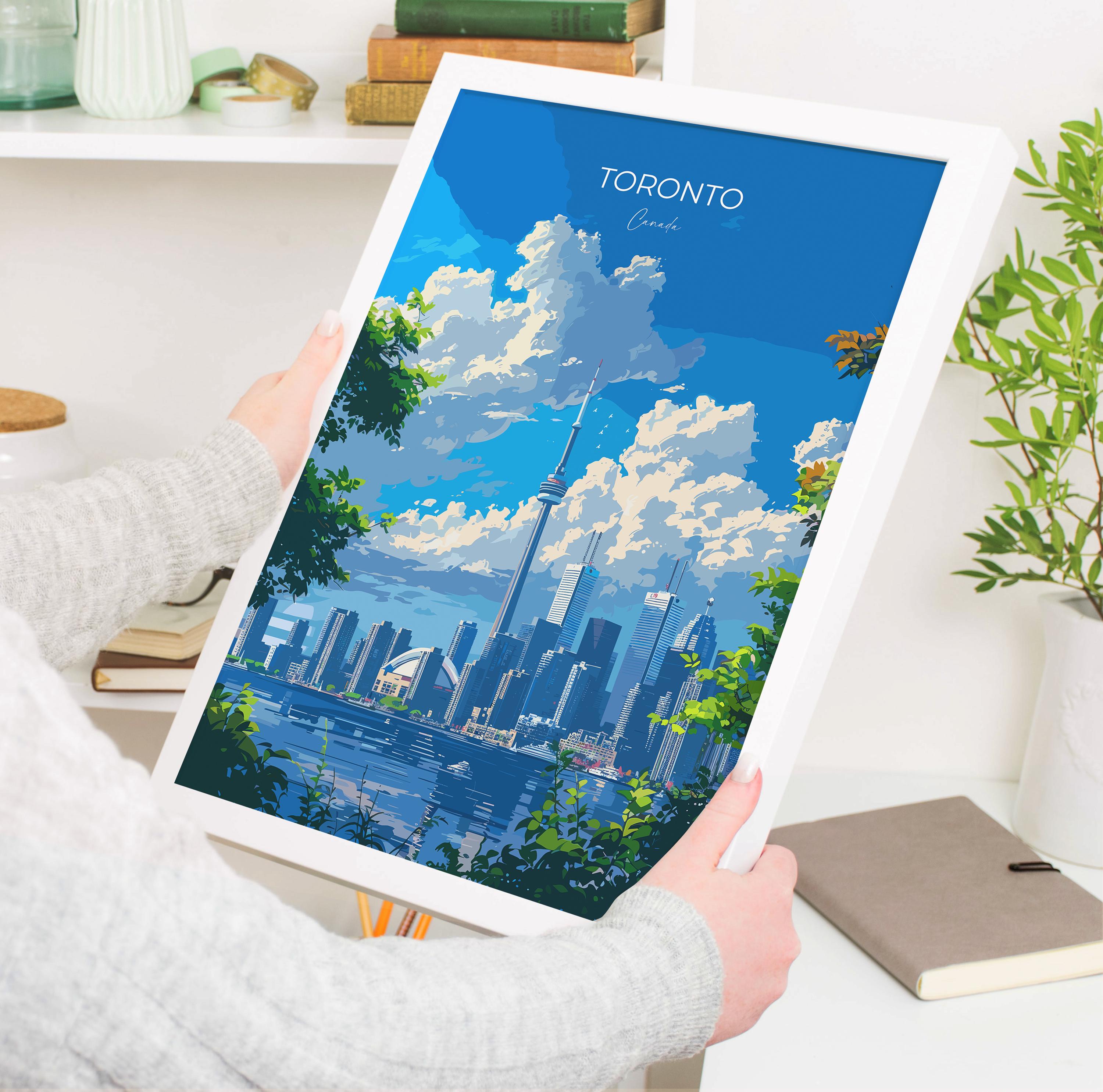 Toronto Travel Poster, Travel Print of Toronto, Canada Ontario Gift, Toronto Art Lovers Gift, Canada Gift Art, Wall Art Print NQ Media Designs