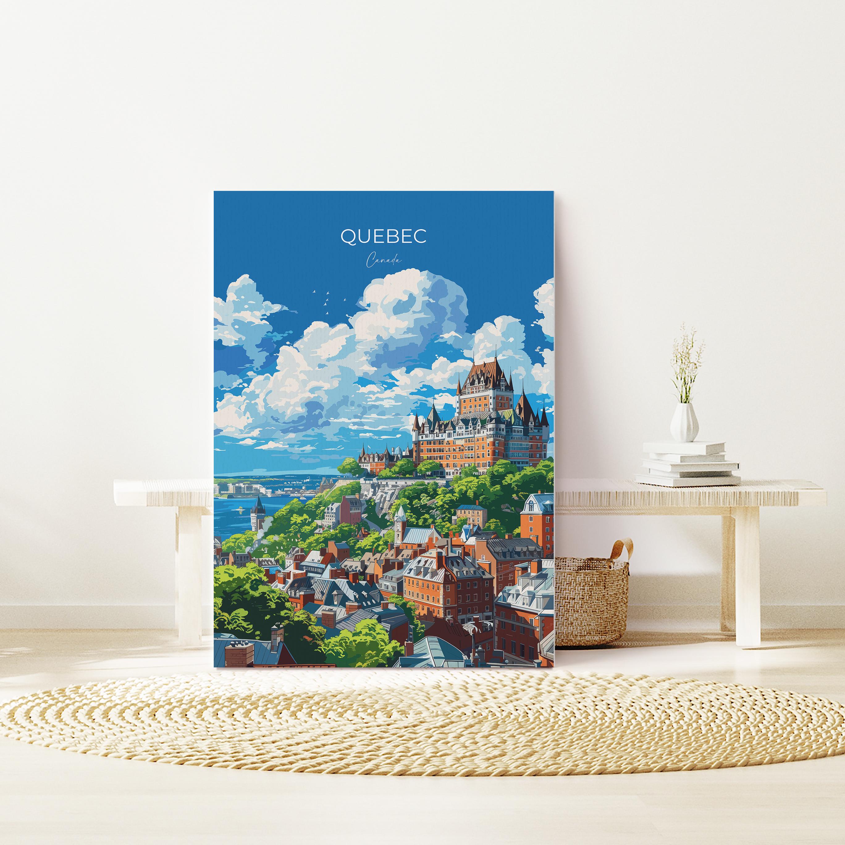 Quebec Travel Poster, Travel Print of Quebec , Canada Quebec City Gift, Quebec Art Lovers Gift, Canada Gift Art, Wall Art Print NQ Media Designs