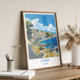 Chios Travel Print, Travel Poster of Chios, Greece Gift, Greek Islands Art Lovers Gift, Chios Gift Art, Wall Art Print NQ Media Designs