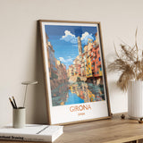 Girona Travel Print, Travel Poster of Girona, Spain Poster, Girona Art Lovers Gift, Spain Art NQ Media Designs