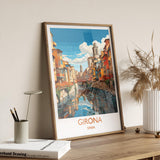 Girona Travel Print, Travel Poster of Girona, Spain Poster, Girona Wall Art Lovers Gift, Spain Art NQ Media Designs