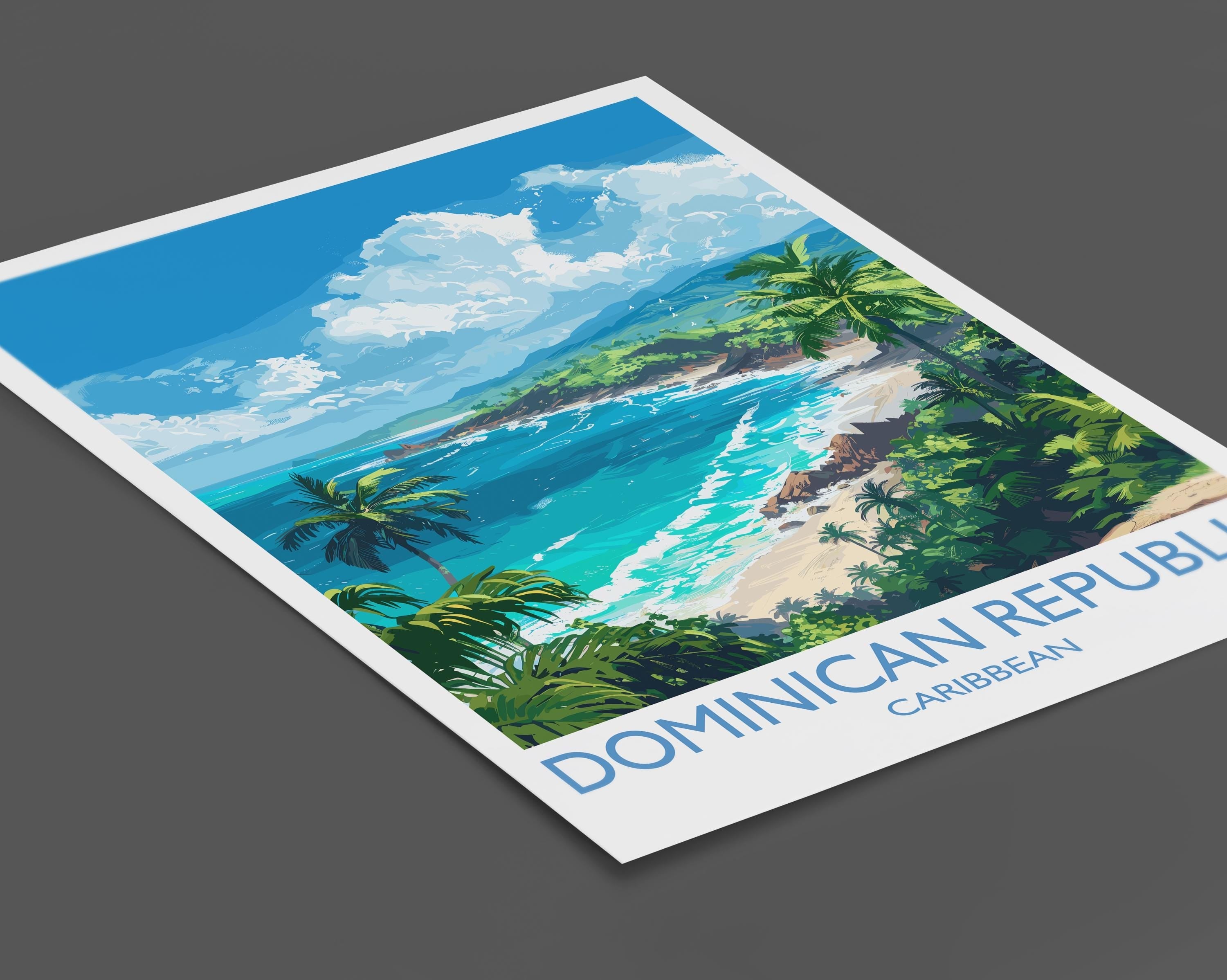 Dominican Republic Travel Print, Travel Poster of Dominican Republic, Dominican Republic Art Lovers Gift, Caribbean Gift, Wall Art Print NQ Media Designs