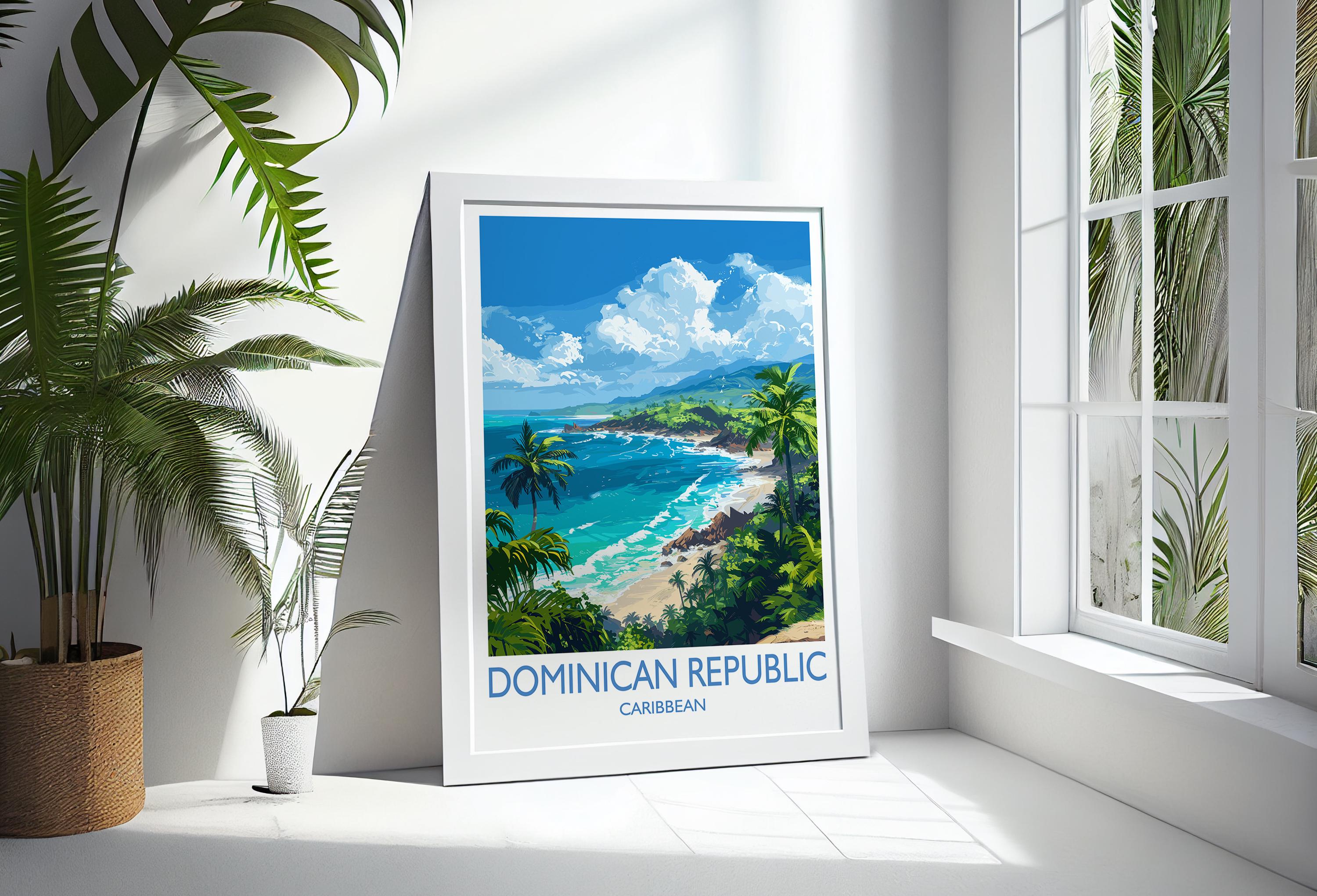 Dominican Republic Travel Print, Travel Poster of Dominican Republic, Dominican Republic Art Lovers Gift, Caribbean Gift, Wall Art Print NQ Media Designs