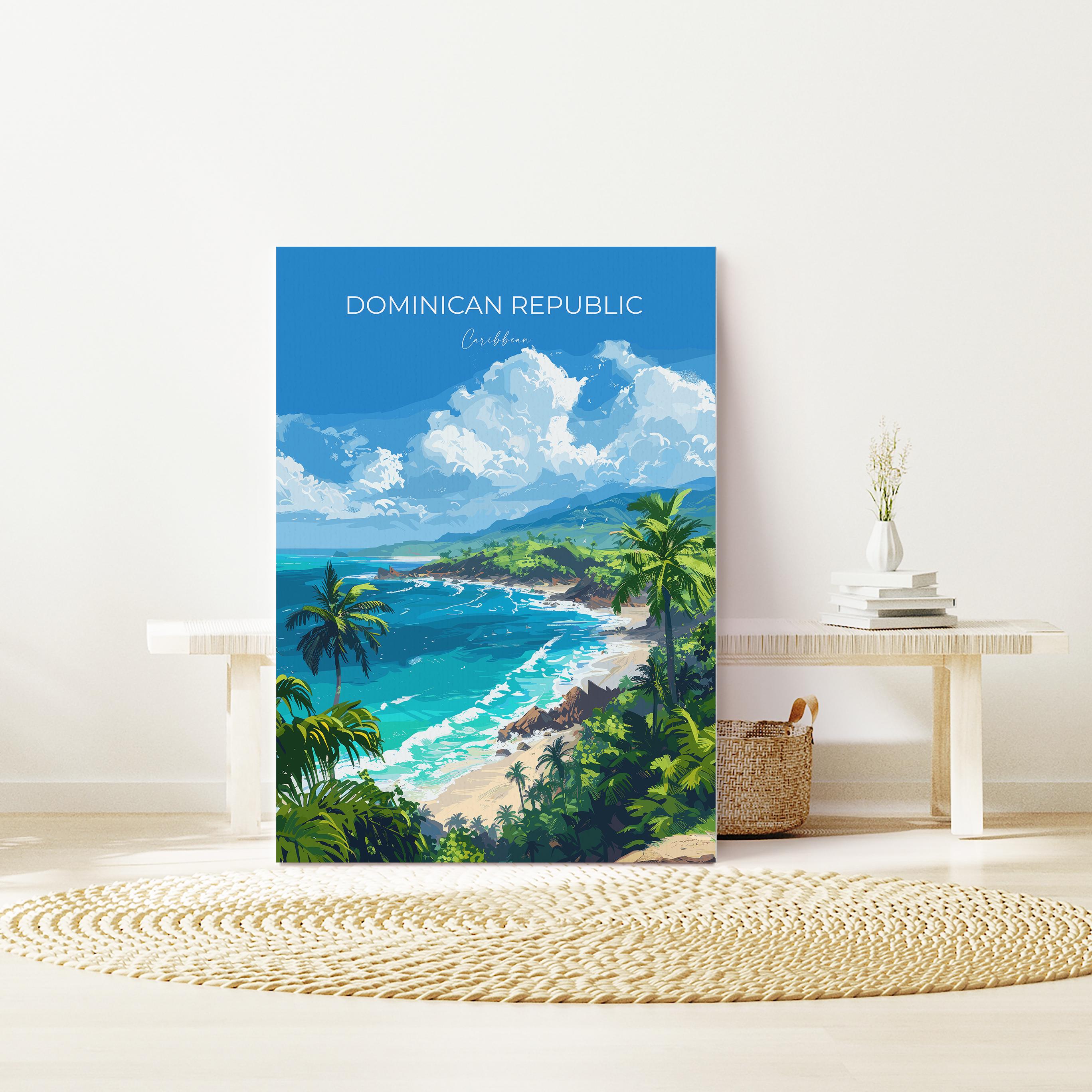 Dominican Republic Travel Poster, Travel Print of Dominican Republic, Dominican Republic Art Lovers Gift, Caribbean Gift, Wall Art Print NQ Media Designs