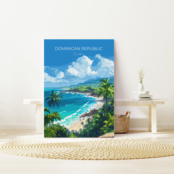 Dominican Republic Travel Poster, Travel Print of Dominican Republic, Dominican Republic Art Lovers Gift, Caribbean Gift, Wall Art Print