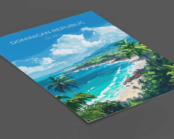 Dominican Republic Travel Poster, Travel Print of Dominican Republic, Dominican Republic Art Lovers Gift, Caribbean Gift, Wall Art Print