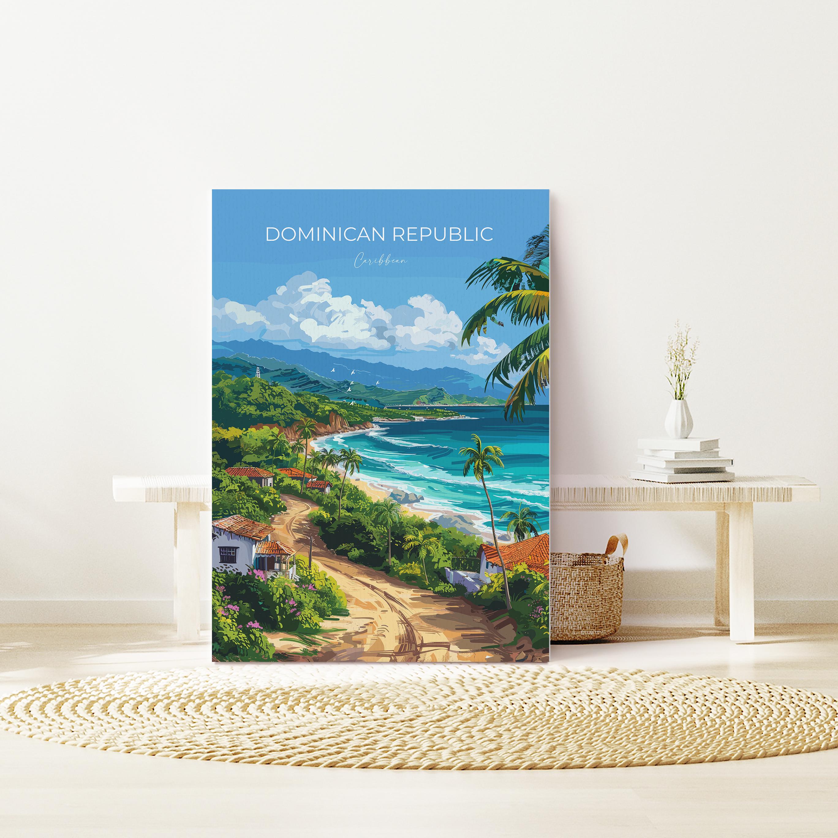Dominican Republic Travel Poster, Travel Print of Dominican Republic, Dominican Republic Art Lovers Gift, Caribbean Gift, Wall Art Print NQ Media Designs