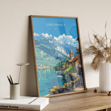 Lake Annecy Travel Print Wall Art, Travel Poster of Lake Annecy, Lake Annecy Art Lovers Gift, France, French Lakes Art Gift NQ Media Designs