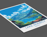 Lake Annecy Travel Poster Wall Art, Travel Print of Lake Annecy, Lake Annecy Art Lovers Gift, France, French Lakes Art Gift NQ Media Designs