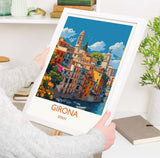 Girona Travel Print, Travel Poster of Girona, Spain Poster, Girona Wall Art Lovers Gift, Spain Art NQ Media Designs