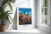 Girona Travel Print, Travel Poster of Girona, Spain Poster, Girona Wall Art Lovers Gift, Spain Art