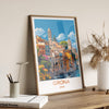 Girona Travel Print, Travel Poster of Girona, Spain Poster, Girona Wall Art Lovers Gift, Spain Art