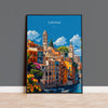 Girona Travel Poster, Travel Print of Girona, Spain Poster, Girona Art Lovers Gift, Spain Wall Art
