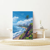 Lima Travel Poster, Travel Print of Lima, Peru Poster, Lima Wall Art Lovers Gift, Peru Wall Art Gift NQ Media Designs