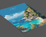 Corfu Travel Poster, Travel Print of Corfu, Greece Gift, Greek Islands Art Lovers Gift, Corfu Gift Art, Wall Art Print NQ Media Designs