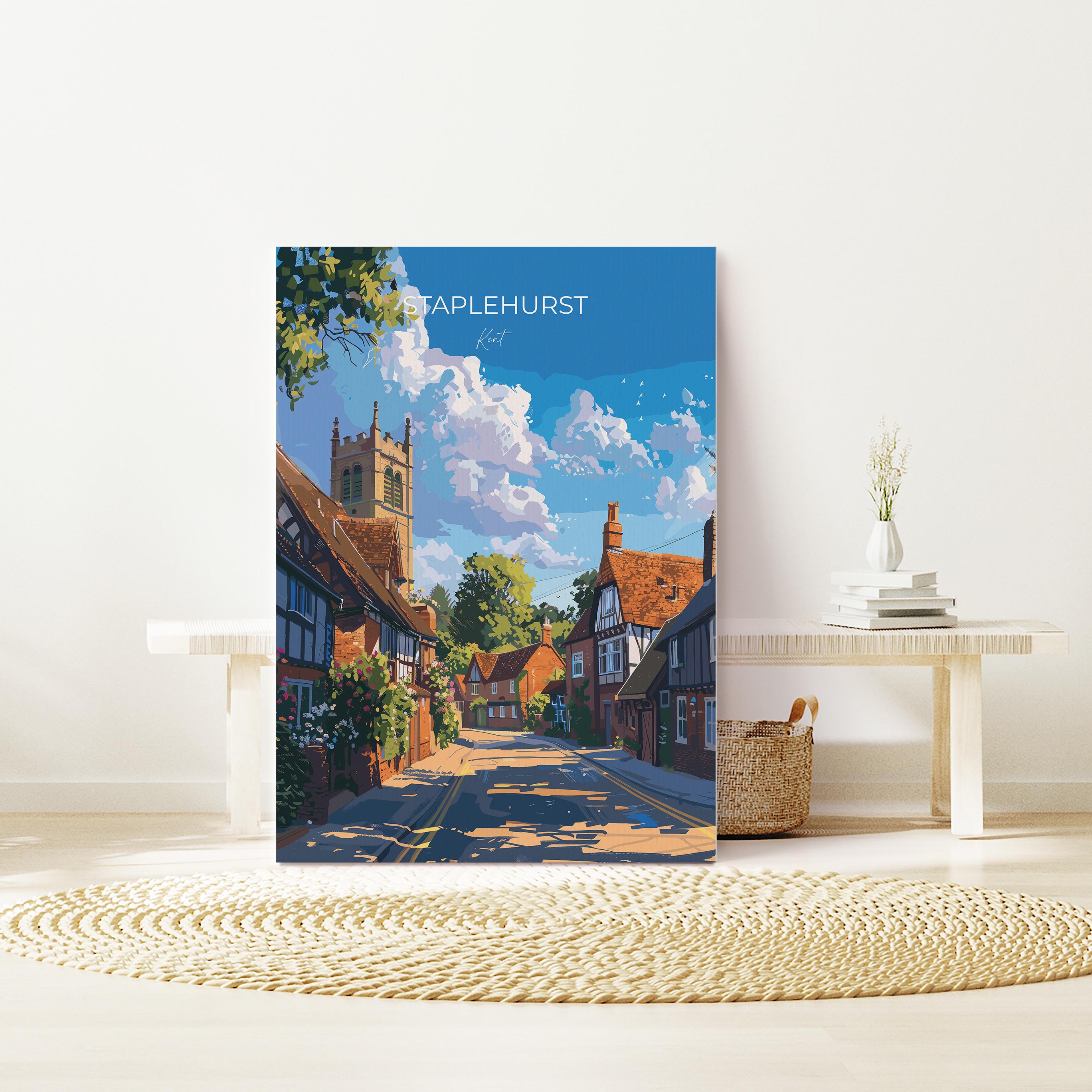 Staplehurst Travel Print, Travel Poster of Staplehurst, Kent Countryside Art Gift, England, Staplehurst Art Lovers Gift, Wall Art Print NQ Media Designs