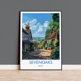 Sevenoaks Travel Poster, Travel Print of Sevenoaks, Kent Countryside Art Gift, England, Sevenoaks Art Lovers Gift, Wall Art Print NQ Media Designs