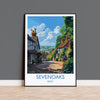 Sevenoaks Travel Poster, Travel Print of Sevenoaks, Kent Countryside Art Gift, England, Sevenoaks Art Lovers Gift, Wall Art Print