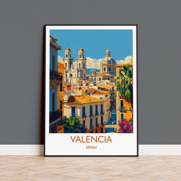 Valencia Travel Print, Travel Poster of Valencia, Spain Poster, Valencia Wall Art Lovers Gift, Spain Art