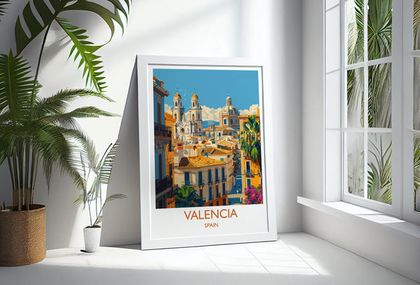 Valencia Travel Print, Travel Poster of Valencia, Spain Poster, Valencia Wall Art Lovers Gift, Spain Art