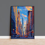 Chicago Travel Print Wall Art, Travel Poster of Chicago, Illinois, Chicago Art Lovers Gift, USA City Art Gift, NQ Media Designs