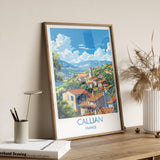 Callian Travel Poster Wall Art, Travel Print of Callian, Cote D'Azur Art Lovers Gift, South of France, French Coast Art Gift NQ Media Designs