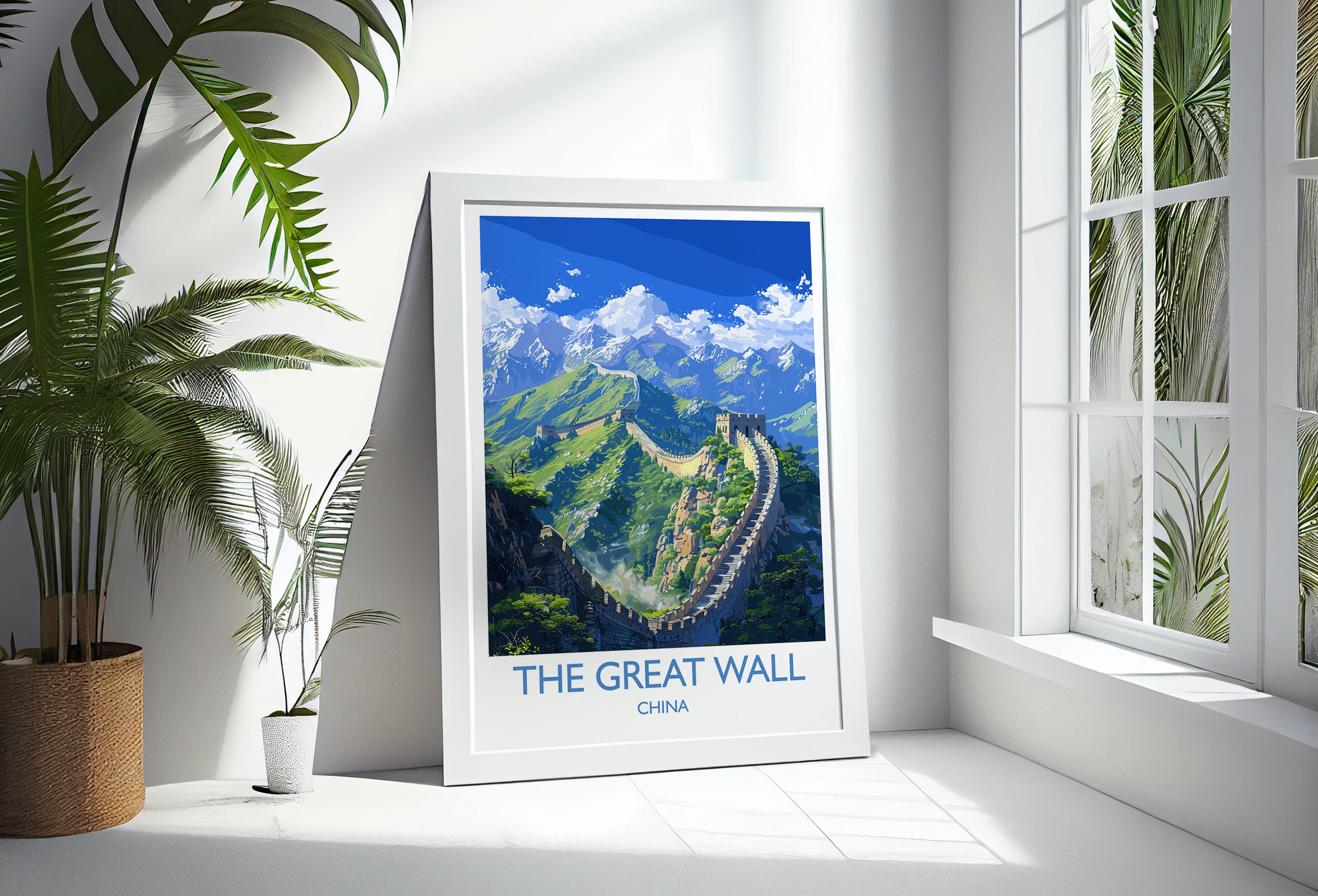 Great Wall of China Travel Print, Travel Poster of Great Wall of China, The Great Wall Art lovers Gift, China Wall Art Gift NQ Media Designs