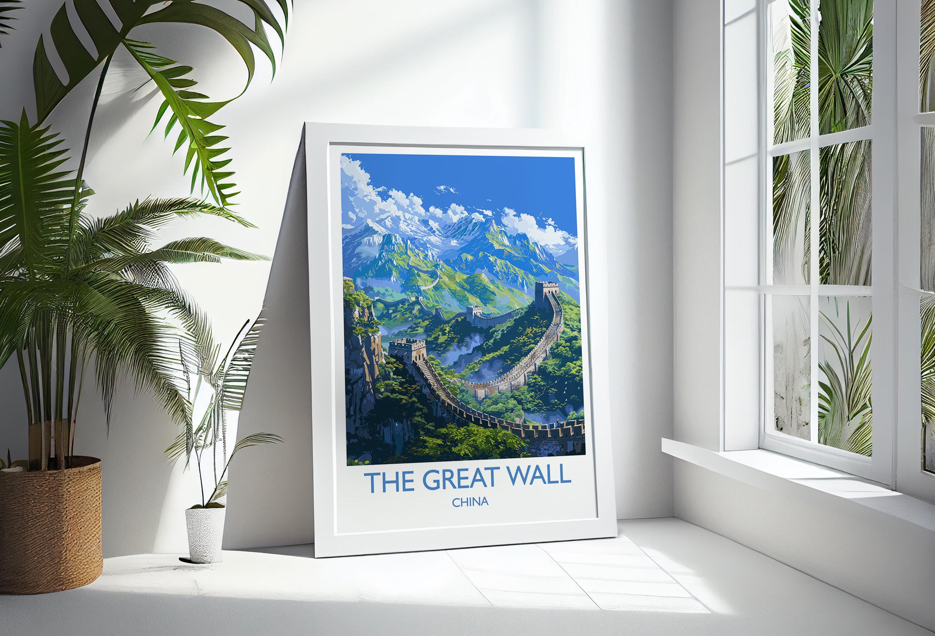 Great Wall of China Travel Print, Travel Poster of Great Wall of China, The Great Wall Art lovers Gift, China Wall Art Gift NQ Media Designs