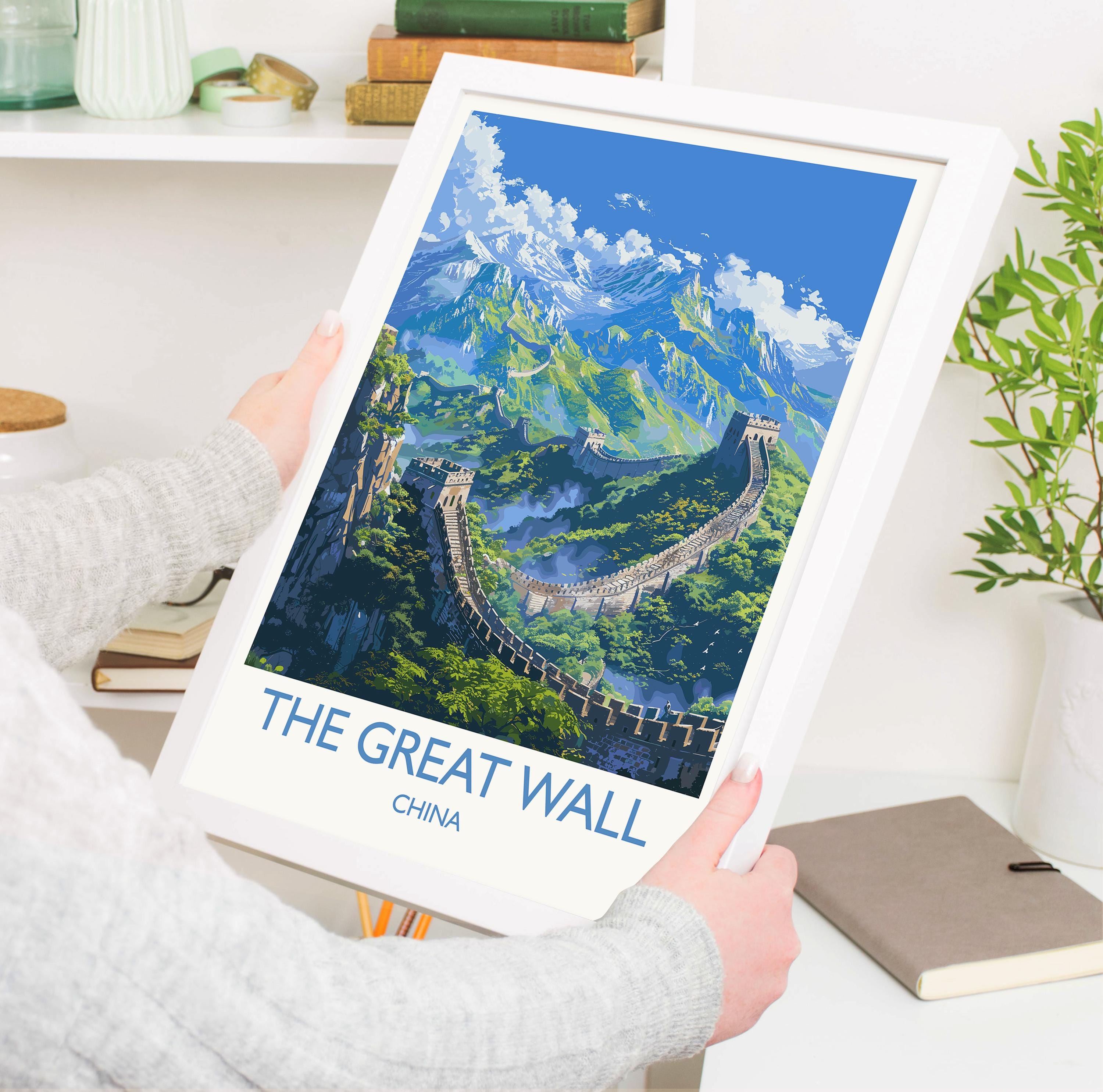 Great Wall of China Travel Print, Travel Poster of Great Wall of China, The Great Wall Art lovers Gift, China Wall Art Gift NQ Media Designs