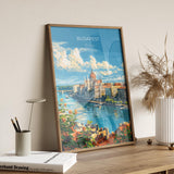 Budapest Travel Poster Wall Art, Travel Print of Budapest, Budapest Art Lovers Gift, Hungary Art Gift NQ Media Designs
