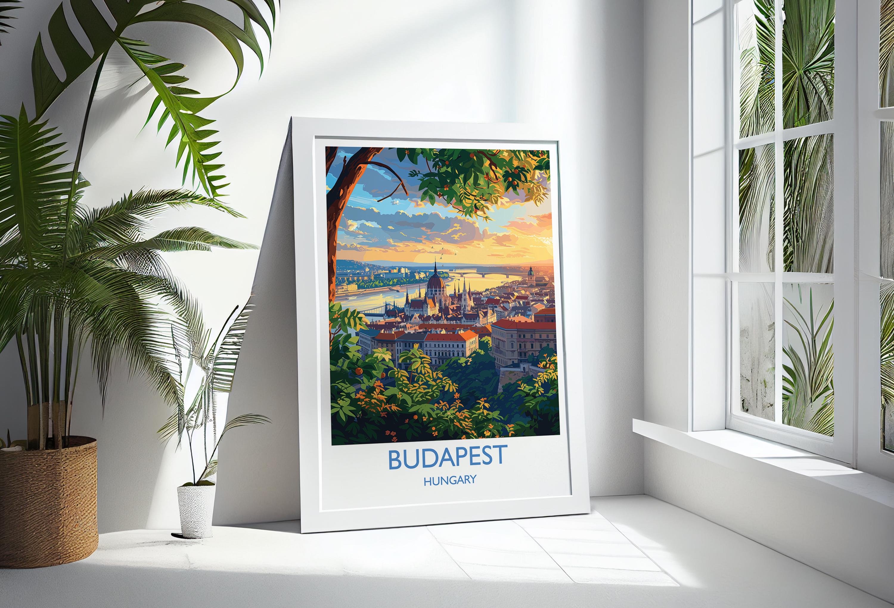 Budapest Travel Print Wall Art, Travel Poster of Budapest, Budapest Art Lovers Gift, Hungary Art Gift NQ Media Designs
