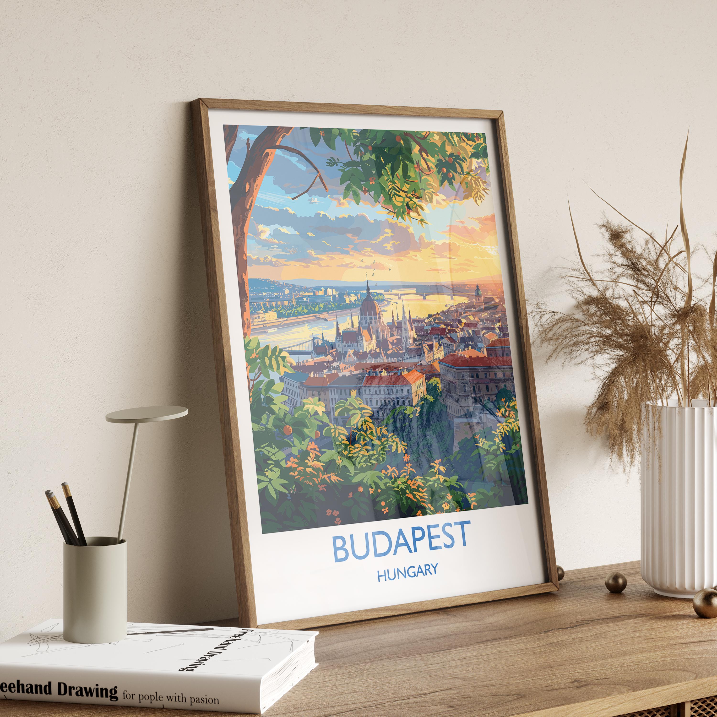 Budapest Travel Print Wall Art, Travel Poster of Budapest, Budapest Art Lovers Gift, Hungary Art Gift NQ Media Designs