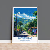 Honduras Travel Print, Travel Poster of Honduras, Central America Poster, Honduras Wall Art Lovers Gift NQ Media Designs