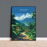 Honduras Travel Poster, Travel Print of Honduras, Central America Poster, Honduras Wall Art Lovers Gift NQ Media Designs