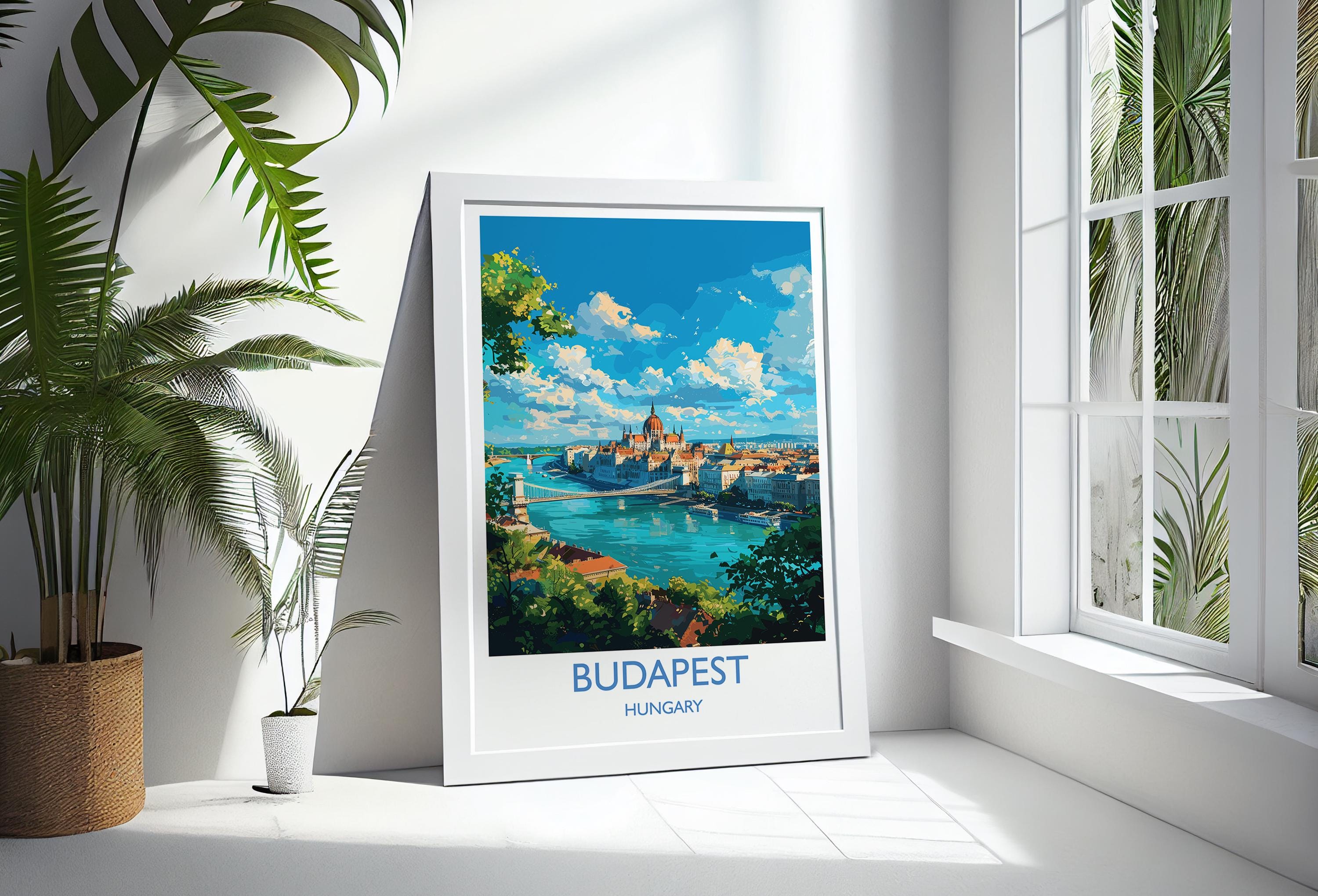 Budapest Travel Print Wall Art, Travel Poster of Budapest, Budapest Art Lovers Gift, Hungary Art Gift NQ Media Designs