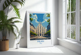 Milan Travel Poster Wall Art, Travel Print of Milan, Milan Art Lovers Gift, Italy, Italian City Art Gift NQ Media Designs