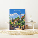 Barcelona Travel Poster, Travel Print of Barcelona, Spain Poster, Barcelona Wall Art Lovers Gift, Spain Art NQ Media Designs