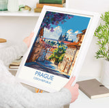 Prague Travel Poster Wall Art, Travel Print of Prague, Prague Art Lovers Gift, Czech Republic City Art Gift NQ Media Designs